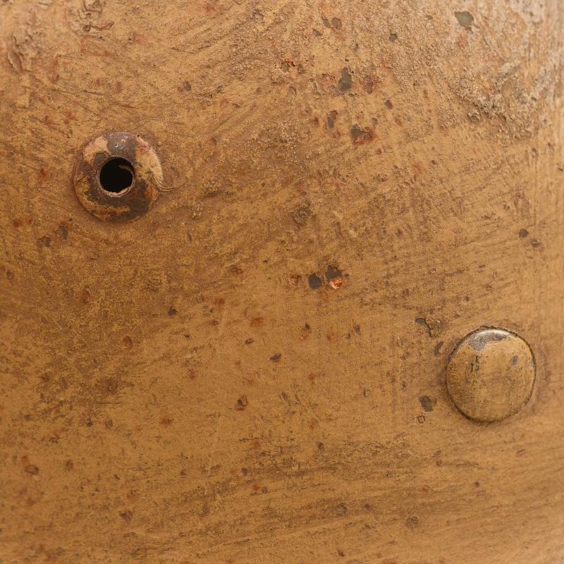 GERMAN WWII A MAGNIFICENT TROPICAL M.35 COMBAT HELMET.