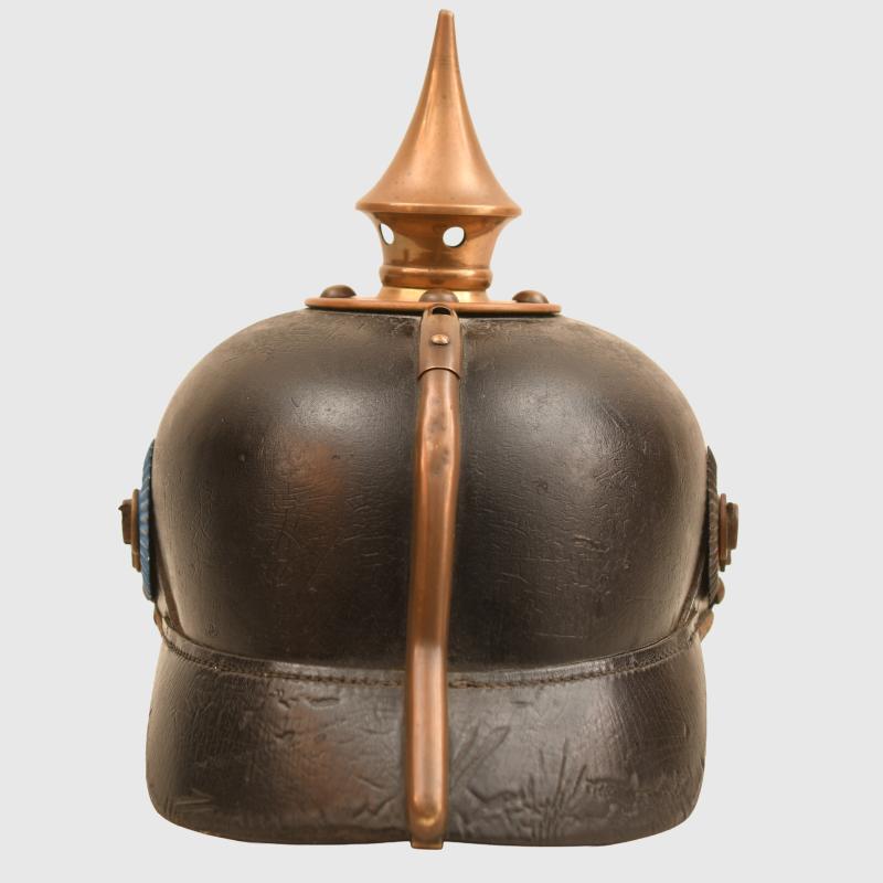 GERMAN WWI BRUNSWICK INFANTRY REGIMENT 92 ENLISTED RANKS PICKELHAUBE, REGIMENTALLY MARKED.