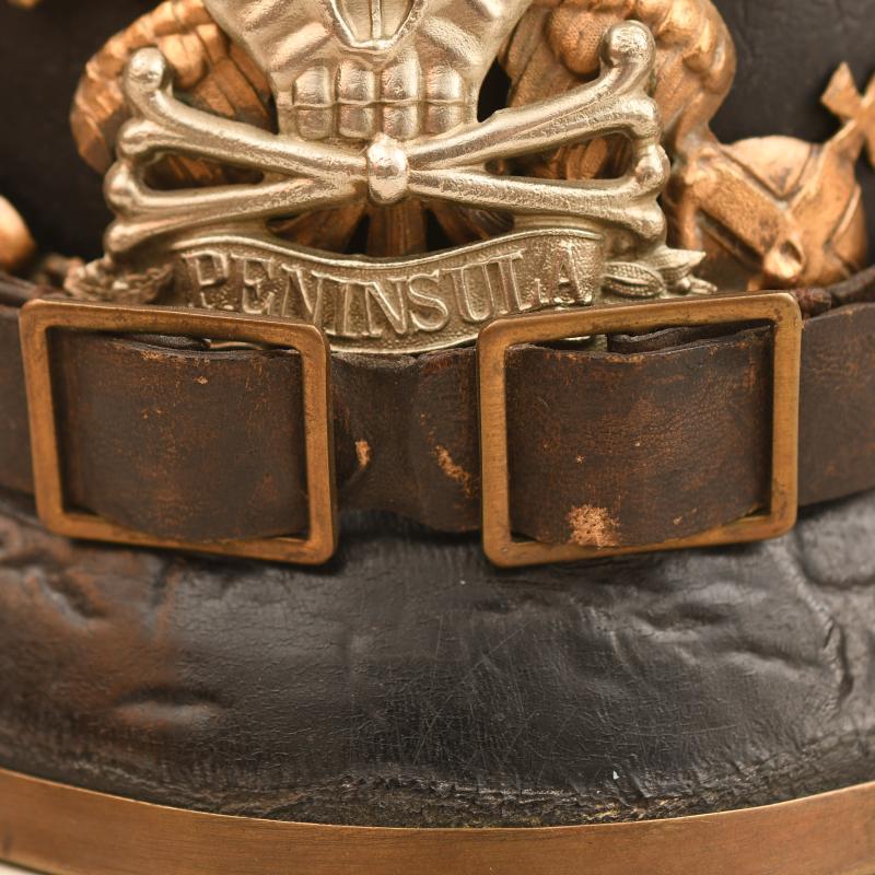 GERMAN WWI BRUNSWICK INFANTRY REGIMENT 92 ENLISTED RANKS PICKELHAUBE, REGIMENTALLY MARKED.