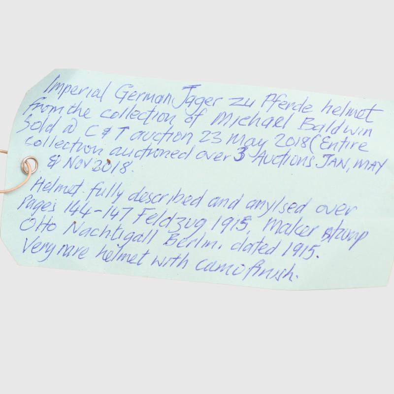 GERMAN WWI JAGER ZU PFERDE ENLISTED RANKS HELMET.