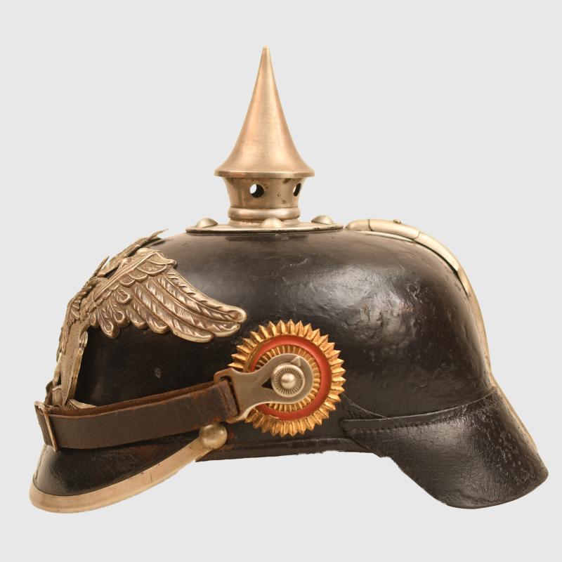 GERMAN WWI BADEN REGIMENT 109 ENLISTED RANKS PICKELHAUBE, REGIMENTALLY MARKED.