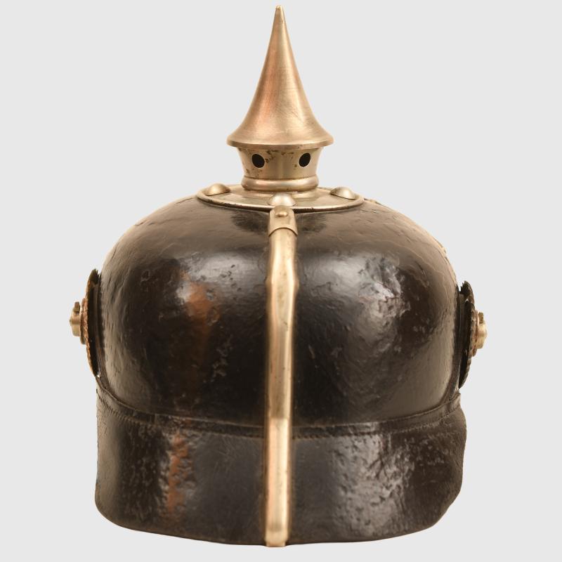 GERMAN WWI BADEN REGIMENT 109 ENLISTED RANKS PICKELHAUBE, REGIMENTALLY MARKED.