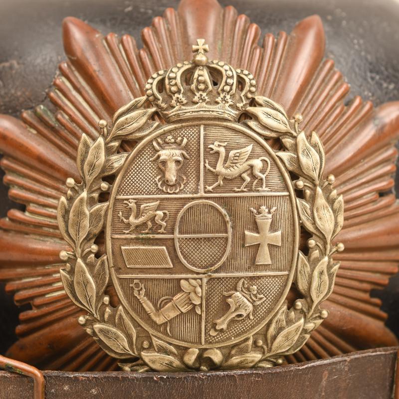 WWI IMPERIAL GERMAN MECKLENBURG SCHWERIN REGIMENT 90 ENLISTED RANKS PICKLEHAUBE.