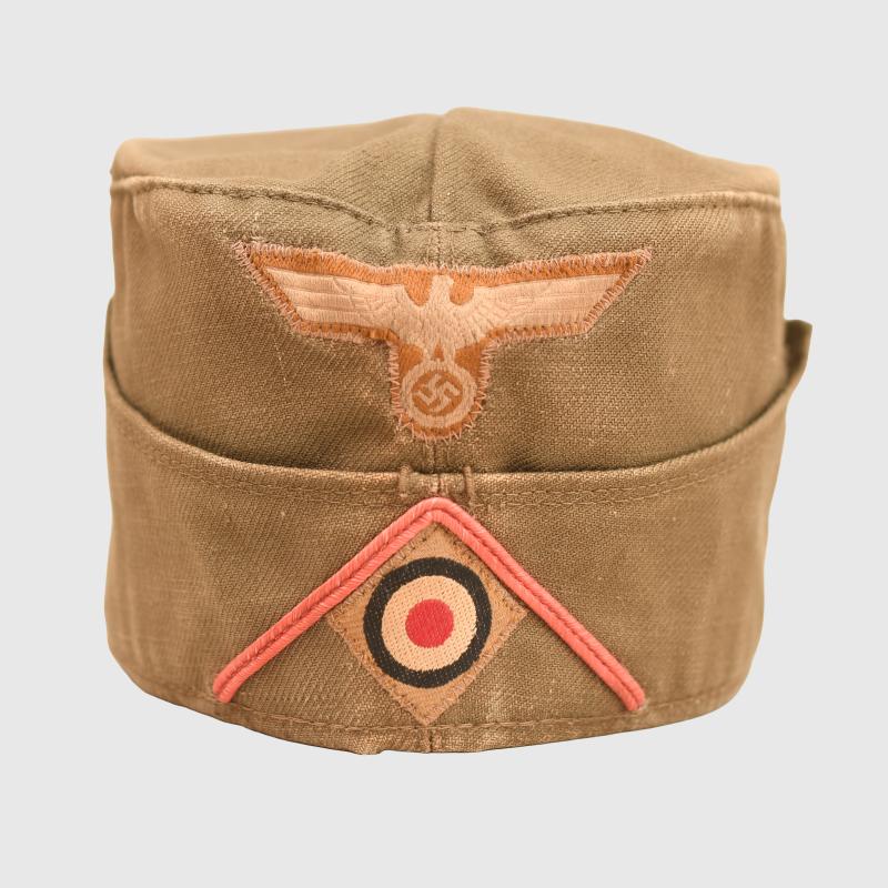 GERMAN WWII ARMY AFRIKAKORPS PANZER ENLISTED RANKS OVERSEAS CAP.