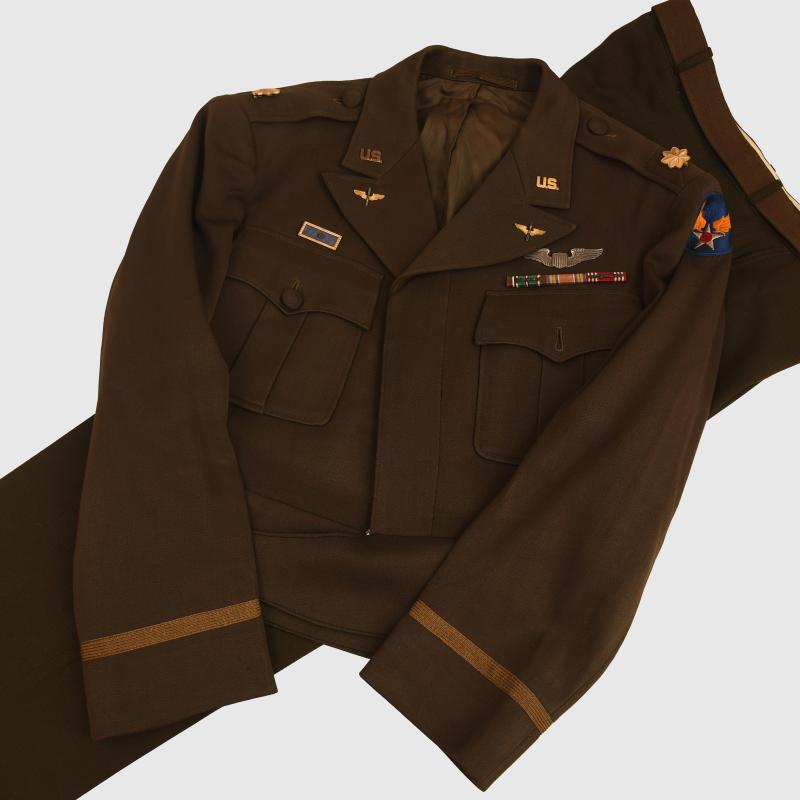 AMERICAN WWII UNITED STATES ARMY AIR FORCE MADE UPPER JACKET WITH ENGLISH MADE TROUSERS.