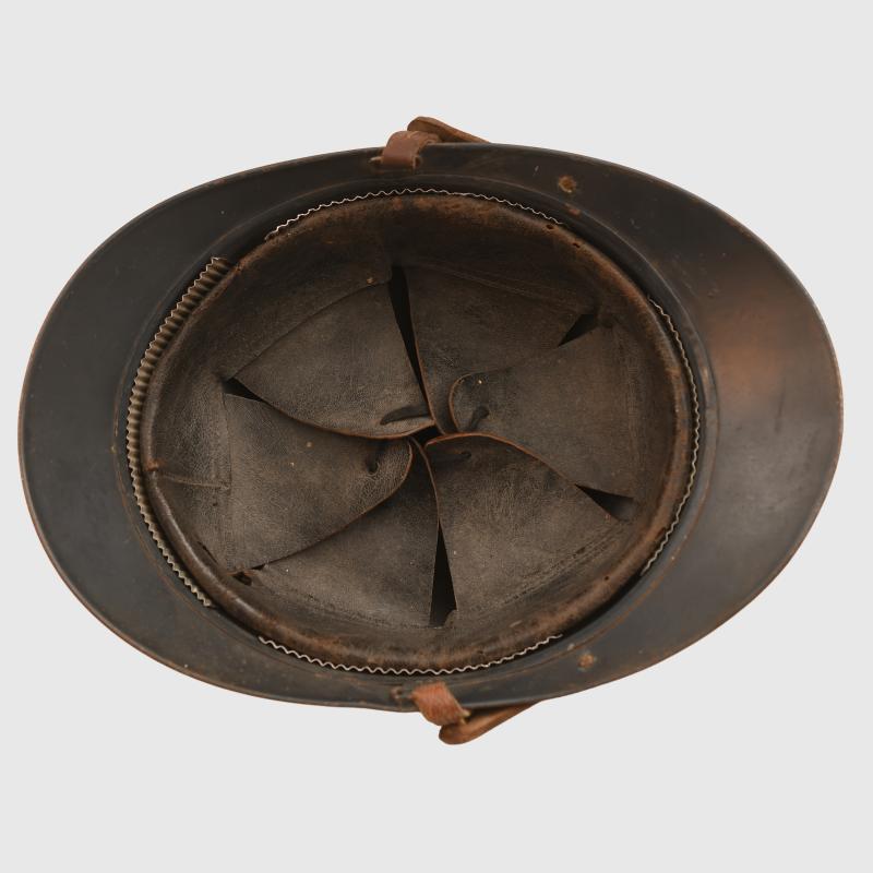 FRENCH CHASSEUR HELMET WITH VETERANS PLATE.