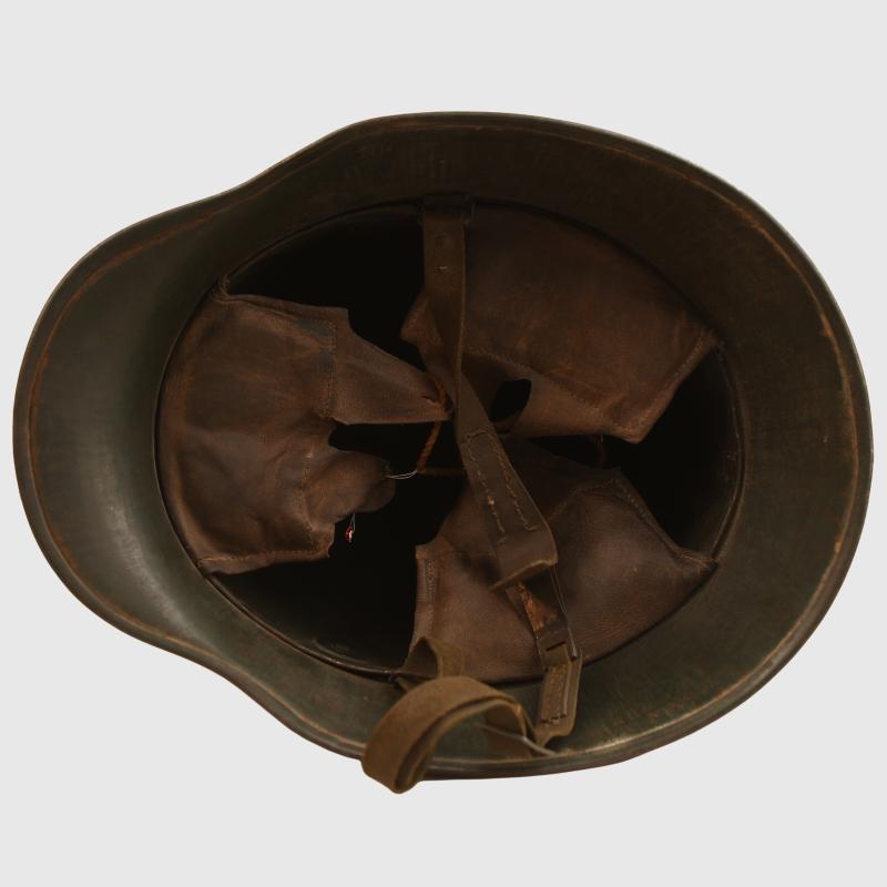 GERMAN WWI M.18 CAMOUFLAGE HELMET.