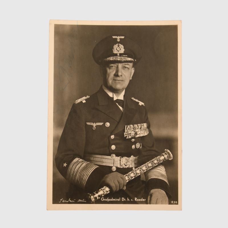GERMAN WWII GROSS ADMIRAL RAEDER SIGNATURE.