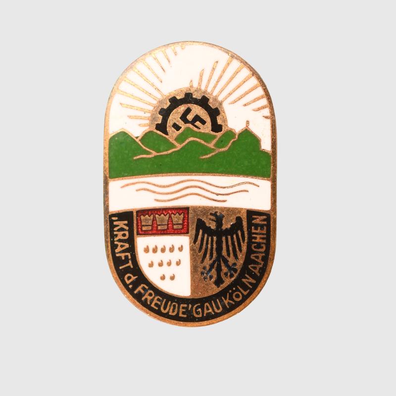 GERMAN WWII KDF KOLN-AACHEN MEMBERSHIP BADGE.