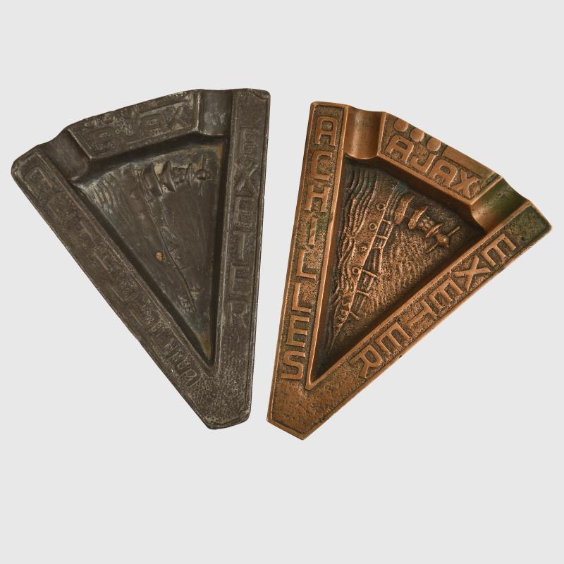 GERMAN WWII BATTLE OF THE RIVER PLATE SOUVENIR ASHTRAYS.