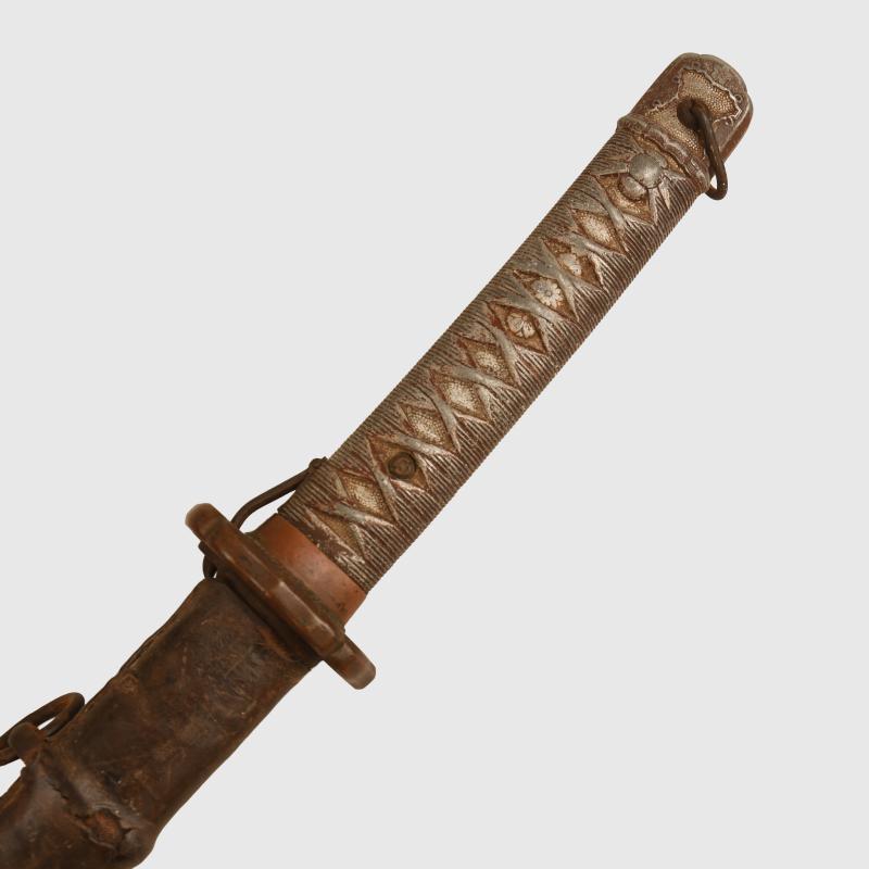 JAPANESE WWII NCO SWORD WITH COMBAT COVER.