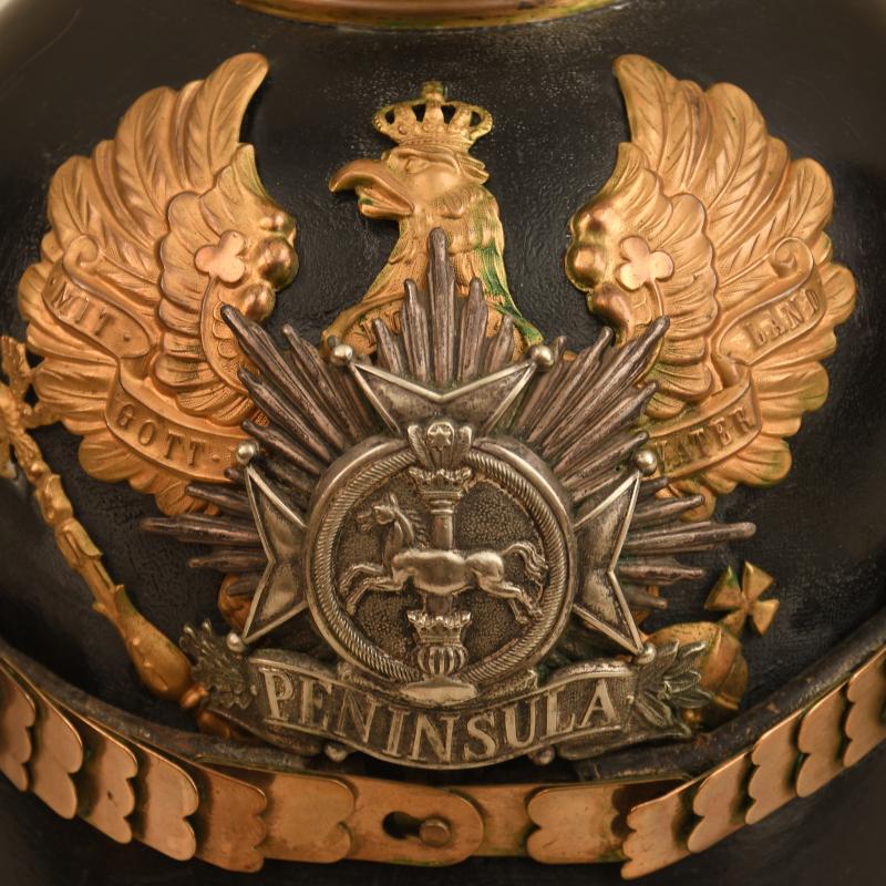 IMPERIAL GERMAN BRUNSWICK INFANTRY REGIMENT 92 1 YEAR VOLUNTEER PICKELHAUBE.