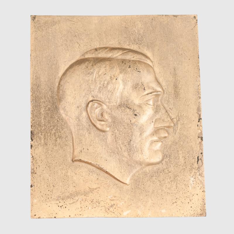 GERMAN WWII ADOLF HITLER DOOR PLATE IN TIN.