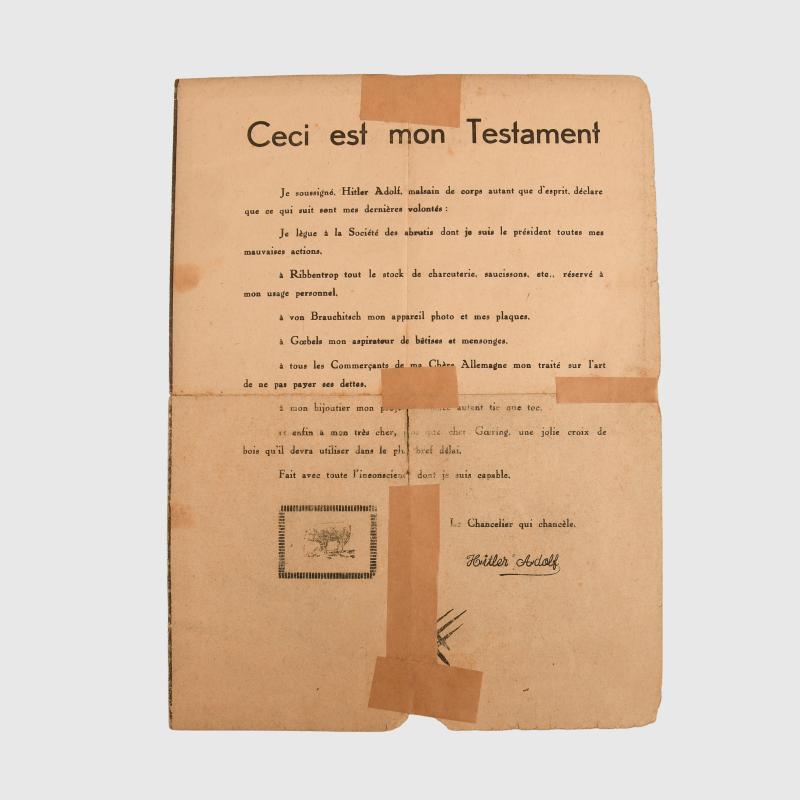 GERMAN WWII FRENCH PROPAGANDA SHEET.