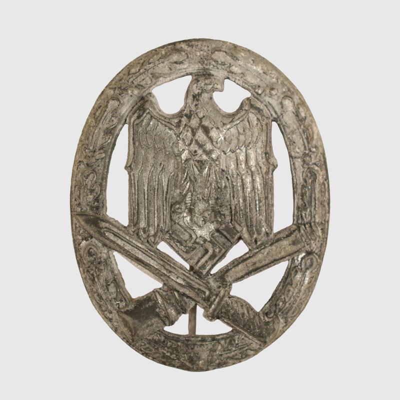 GERMAN WWII GENERAL ASSAULT BADGE IN SILVER.