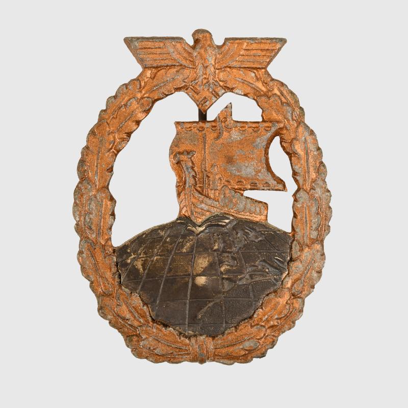 GERMAN WWII AUXILIARY CRUISER BADGE.