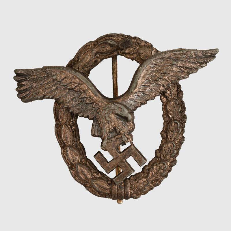 GERMAN WWII LUFTWAFFE PILOT OBSERVERS BADGE.