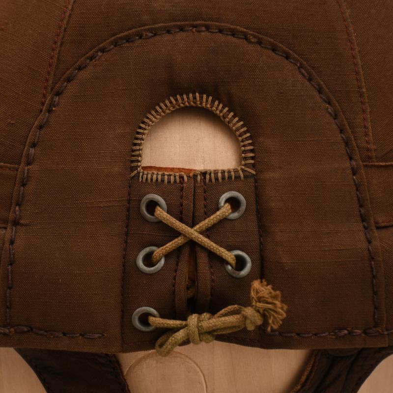 JAPANESE WWII TANKERS HELMET WITH ULTRA RARE GOGGLES.