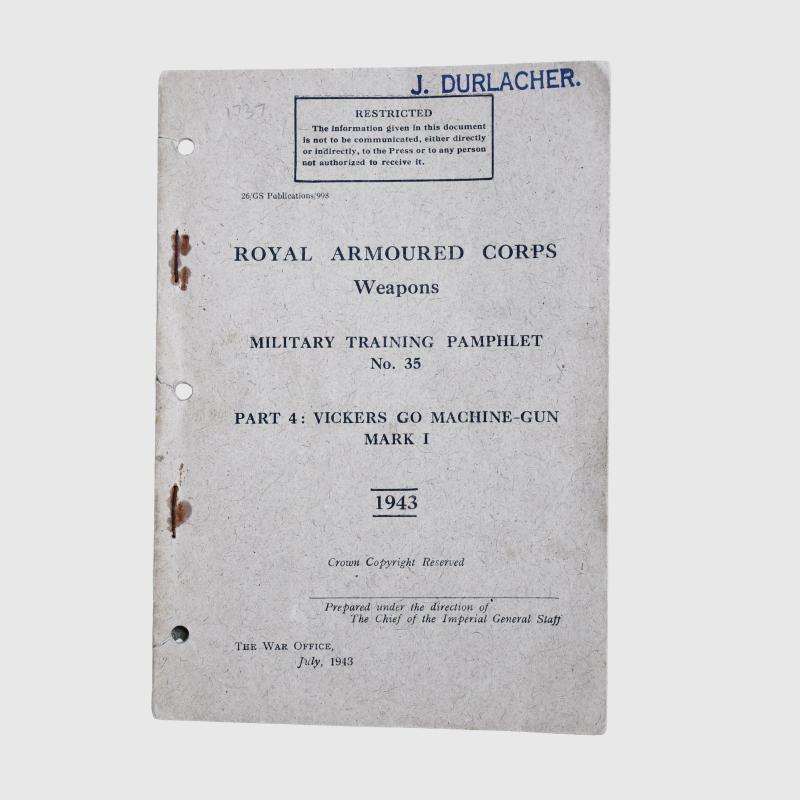 BRITISH WWII VICKERS K GUN, DE-ACTIVATED.