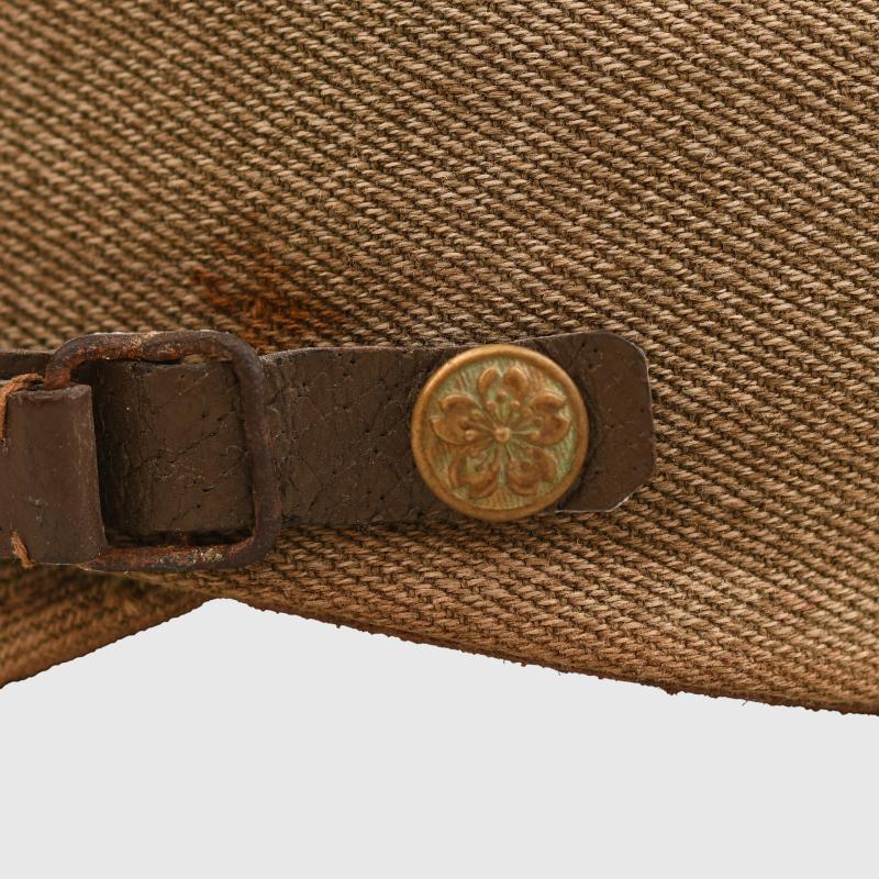JAPANESE WWII ARMY OFFICERS TROPICAL MATERIAL CAP.