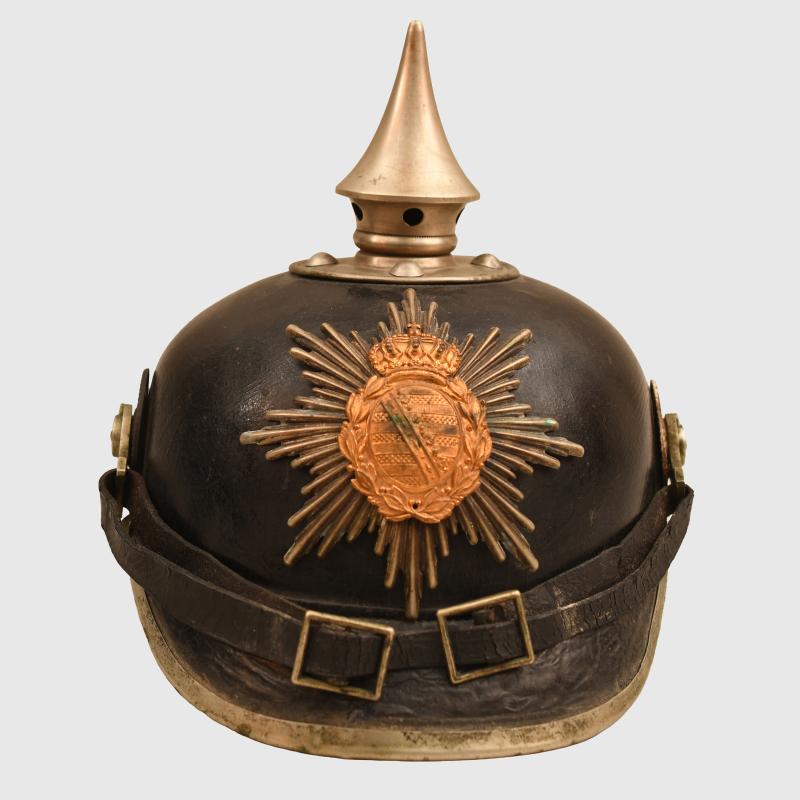 GERMAN WWI SAXON LEIB GRENADIER REGIMENT NO.100 ENLISTED RANKS PICKELHAUBE.