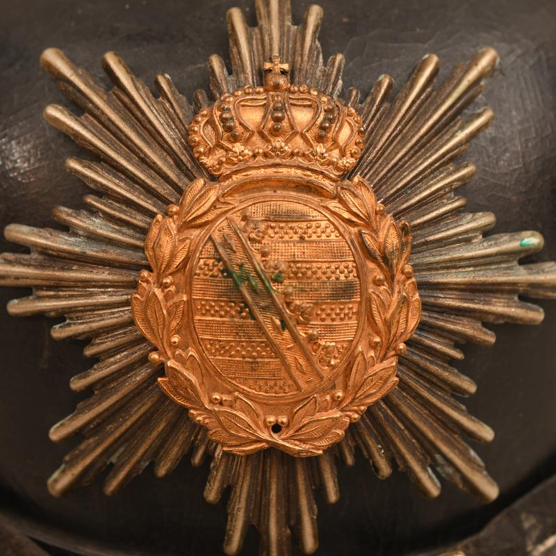 GERMAN WWI SAXON LEIB GRENADIER REGIMENT NO.100 ENLISTED RANKS PICKELHAUBE.