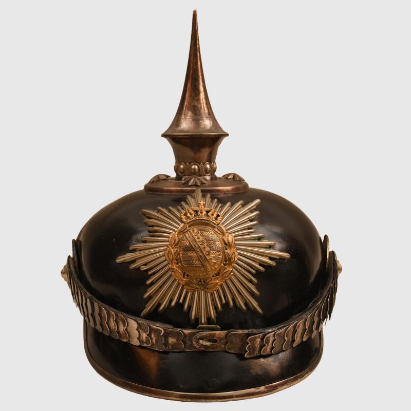 GERMAN WWI SAXON INFANTRY REGIMENT 100 OFFICERS PICKELHAUBE.