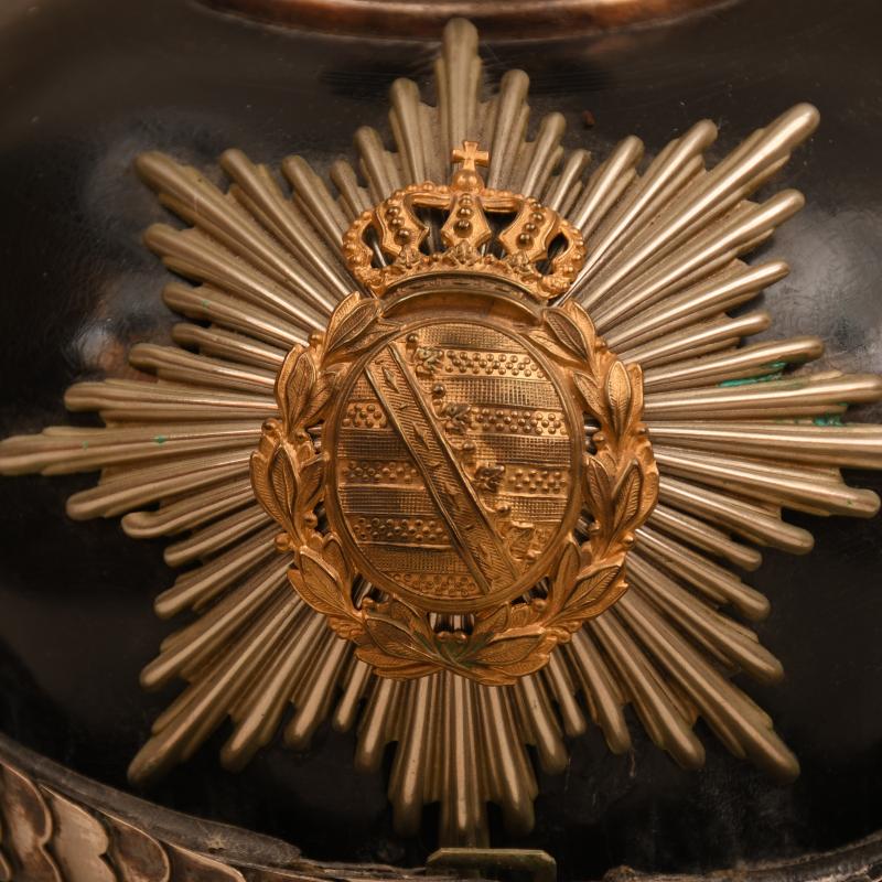 GERMAN WWI SAXON INFANTRY REGIMENT 100 OFFICERS PICKELHAUBE.