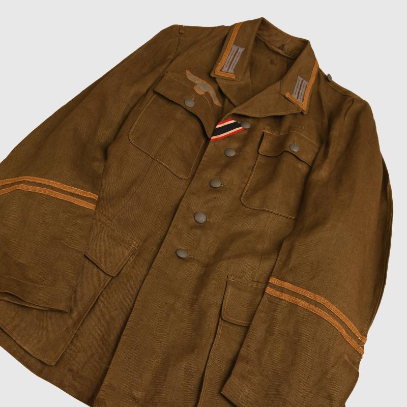 GERMAN WWII 3RD MODEL TROPICAL ARMY TUNIC, DER SPEISS.