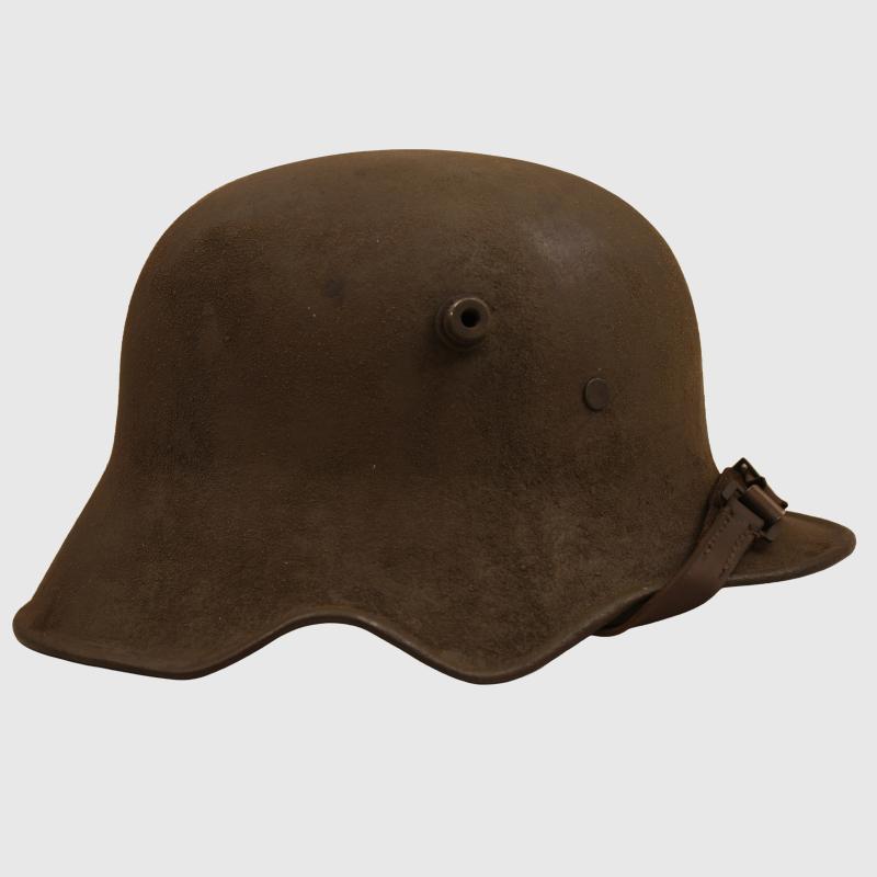 GERMAN WWI M.18 EAR CUT OUT HELMET.