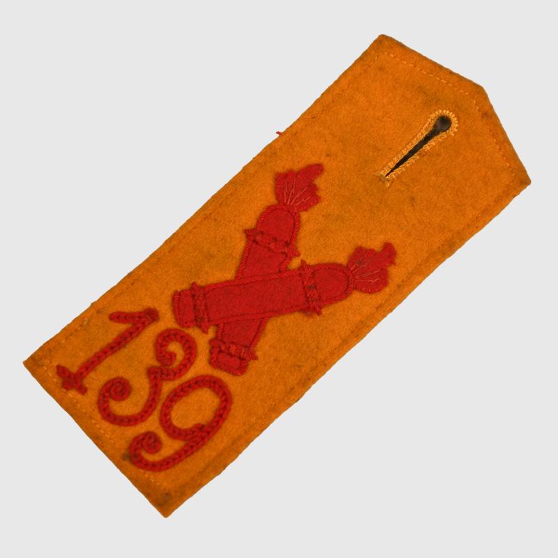 GERMAN WWI 139TH FOOT ARTILLERY REGIMENT SHOULDER BOARD.