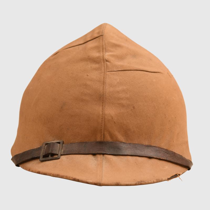 FRENCH WWI ADRIAN INFANTRY ENLISTED MANS HELMET WITH ORIGINAL COVER.