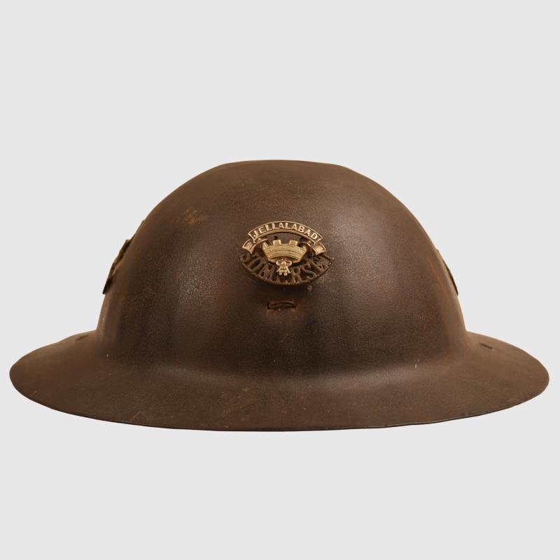 BRITISH WWI SOMERSET LIGHT INFANTRY SOUVENIR HELMET.