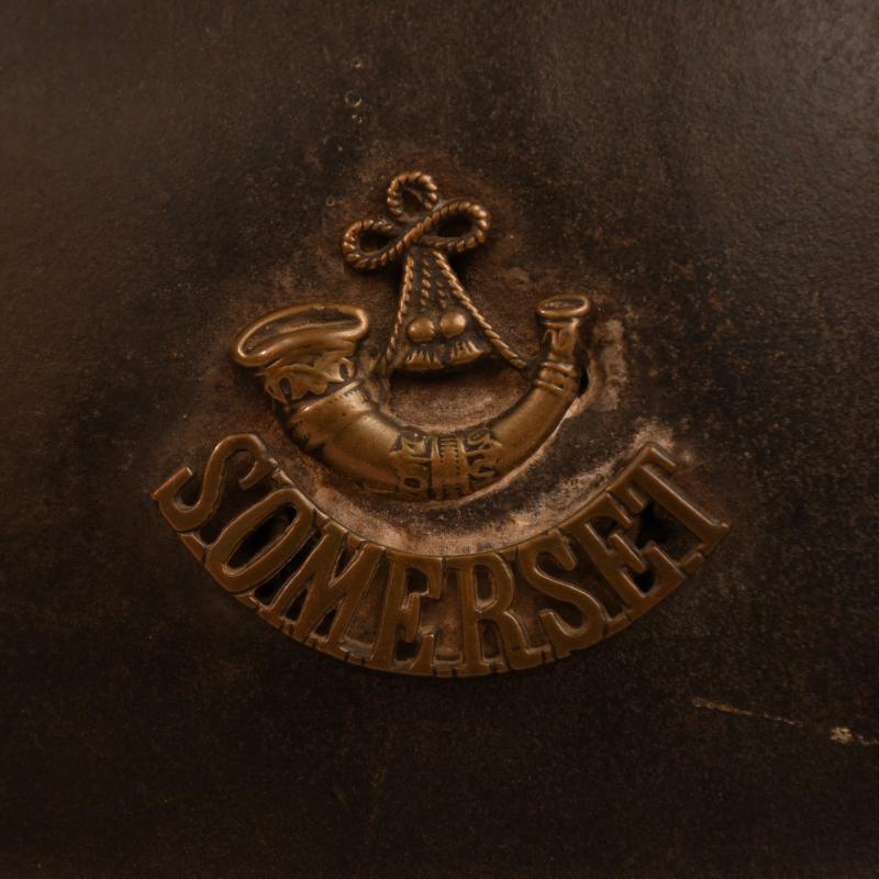 BRITISH WWI SOMERSET LIGHT INFANTRY SOUVENIR HELMET.
