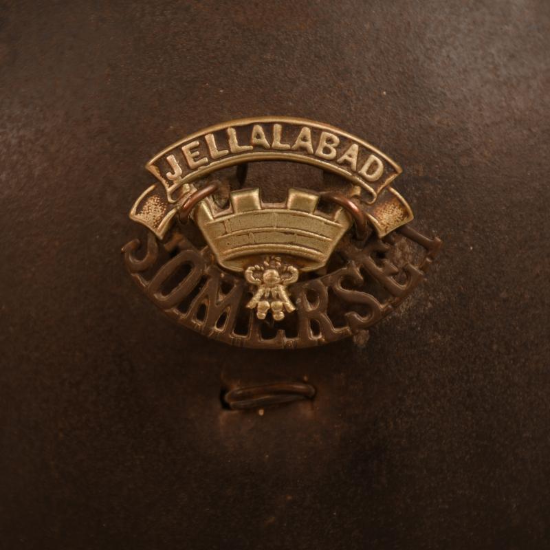 BRITISH WWI SOMERSET LIGHT INFANTRY SOUVENIR HELMET.