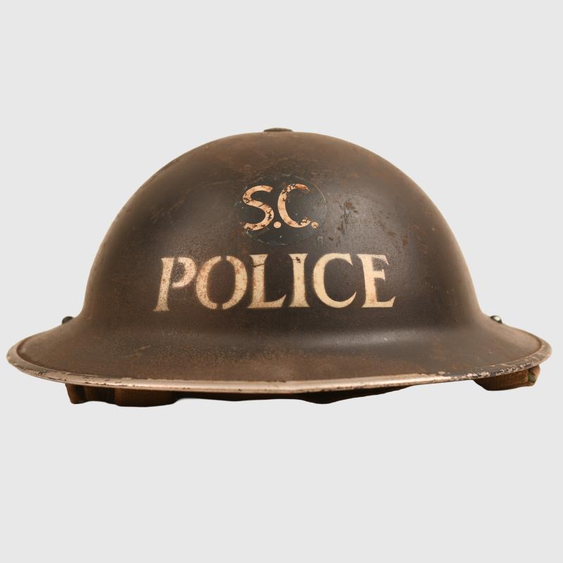 BRITISH WWII SPECIAL CONSTABLE POLICE BRODIE HELMET.
