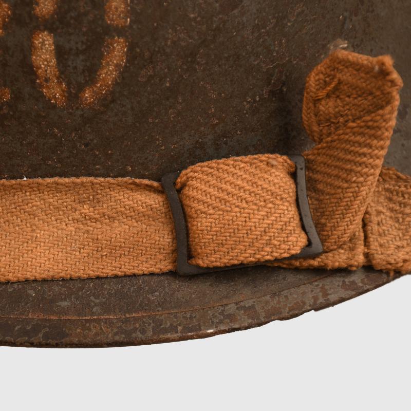 BRITISH WWII GENERAL POST OFFICE BRODIE HELMET.