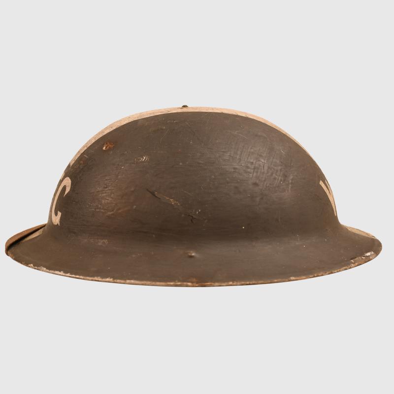 BRITISH WWII W/FC SENIOR FIRE GUARD HOME FRONT BRODIE HELMET.