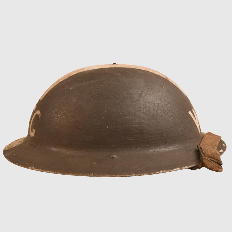 BRITISH WWII W/FC SENIOR FIRE GUARD HOME FRONT BRODIE HELMET.