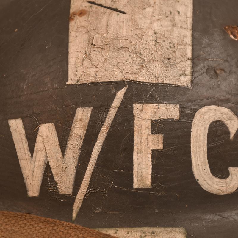 BRITISH WWII W/FC SENIOR FIRE GUARD HOME FRONT BRODIE HELMET.