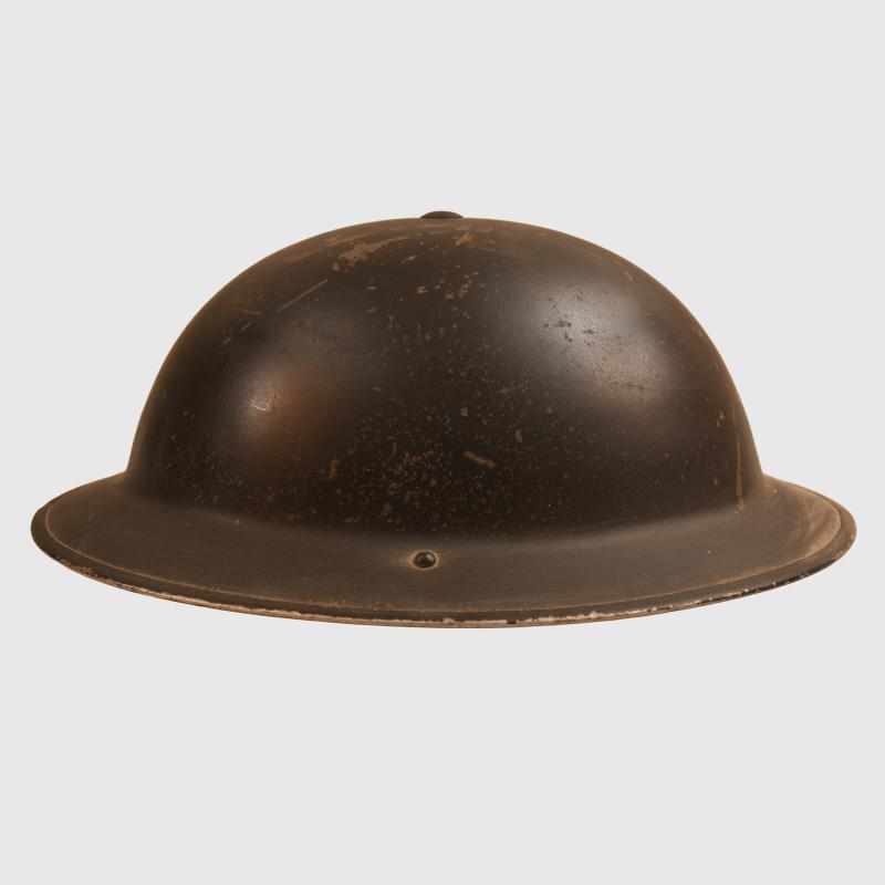 BRITISH WWII MANSFIELD & SON SHOE FACTORY WARDEN’S HELMET.