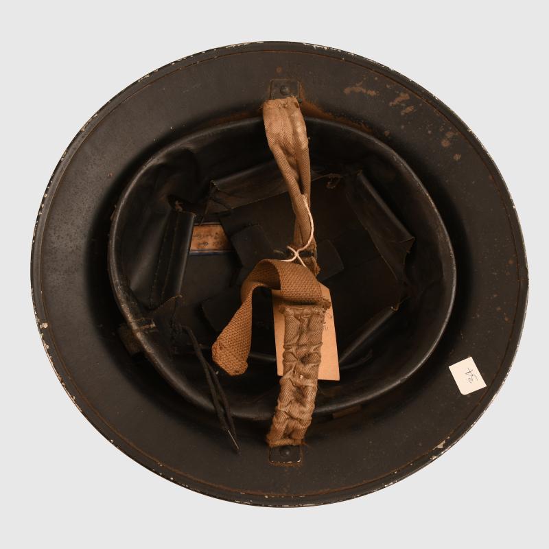 BRITISH WWII MANSFIELD & SON SHOE FACTORY WARDEN’S HELMET.