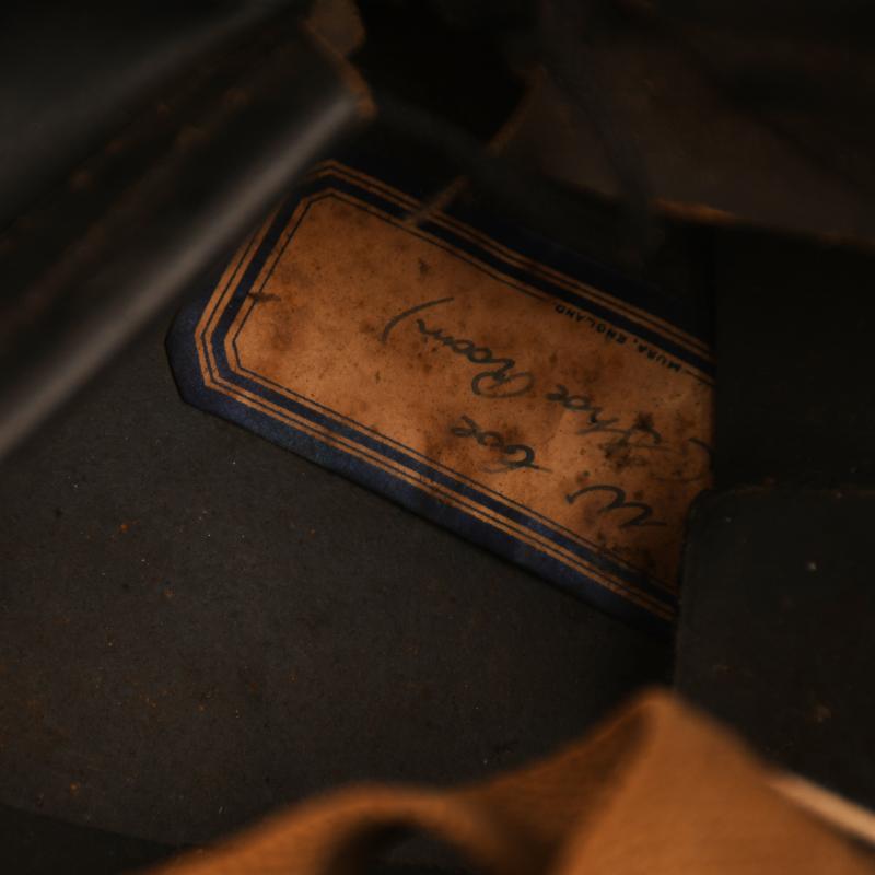 BRITISH WWII MANSFIELD & SON SHOE FACTORY WARDEN’S HELMET.