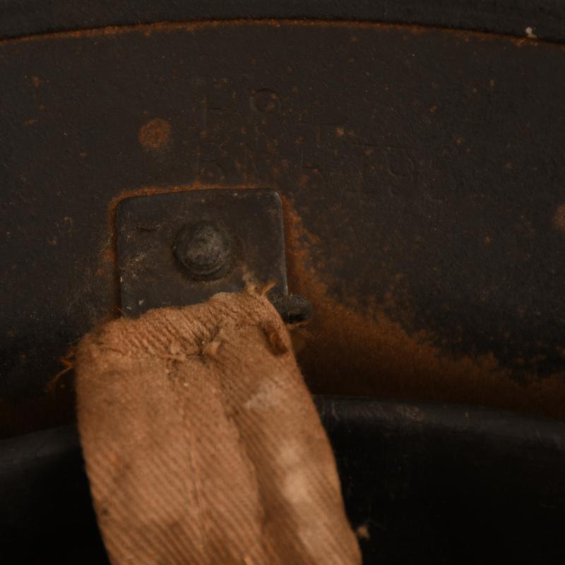BRITISH WWII MANSFIELD & SON SHOE FACTORY WARDEN’S HELMET.