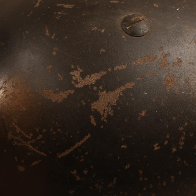 BRITISH WWII MANSFIELD & SON SHOE FACTORY WARDEN’S HELMET.