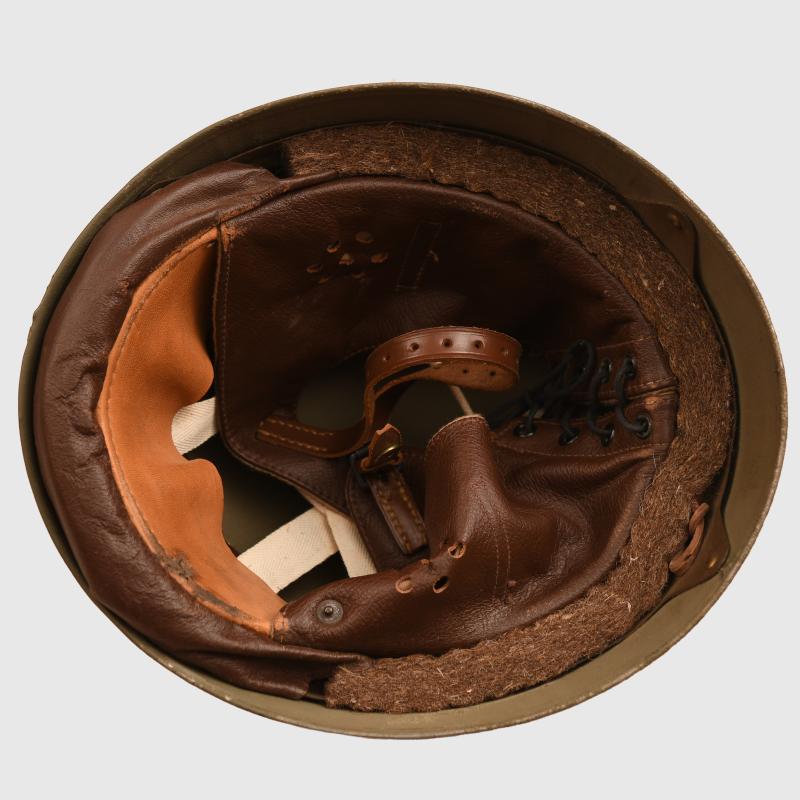 BRITISH WWII DISPATCH RIDERS 1942 DATED MINT CONDITION HELMET.