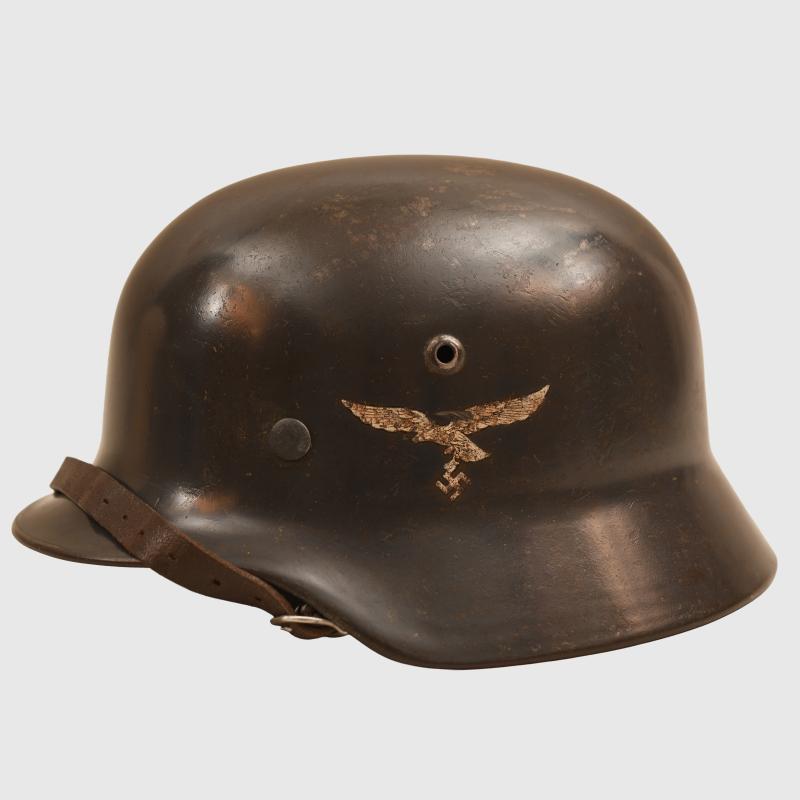 GERMAN WWII LUFTWAFFE M.35 SINGLE OR DOUBLE DECAL COMBAT HELMET.