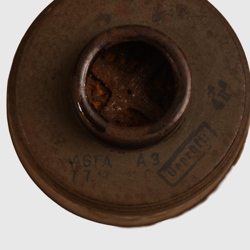 GERMAN WWI LEATHER FACED GAS MARK.