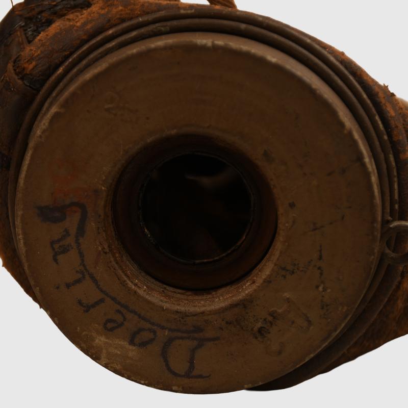 GERMAN WWI LEATHER FACED GAS MARK.