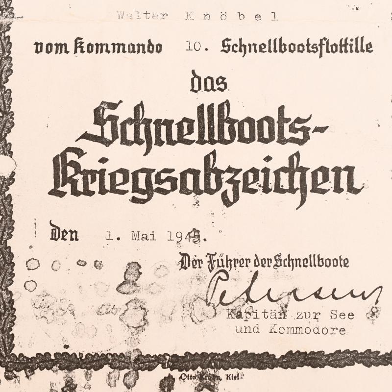 GERMAN WWII KRIEGSMARINE E BOAT BADGE